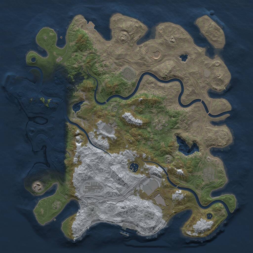 Rust Map: Procedural Map, Size: 4250, Seed: 866120484, 16 Monuments