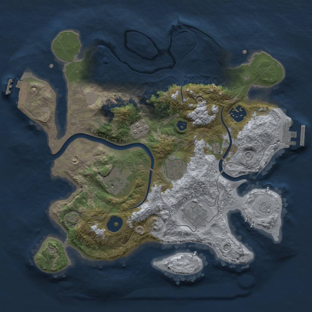 Rust Map: Procedural Map, Size: 3000, Seed: 22099, 11 Monuments