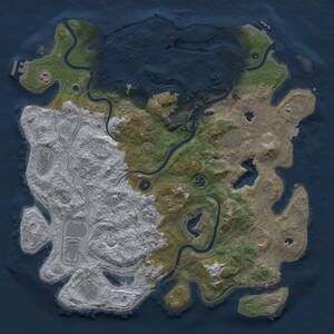 Thumbnail Rust Map: Procedural Map, Size: 4500, Seed: 1709953825, 16 Monuments