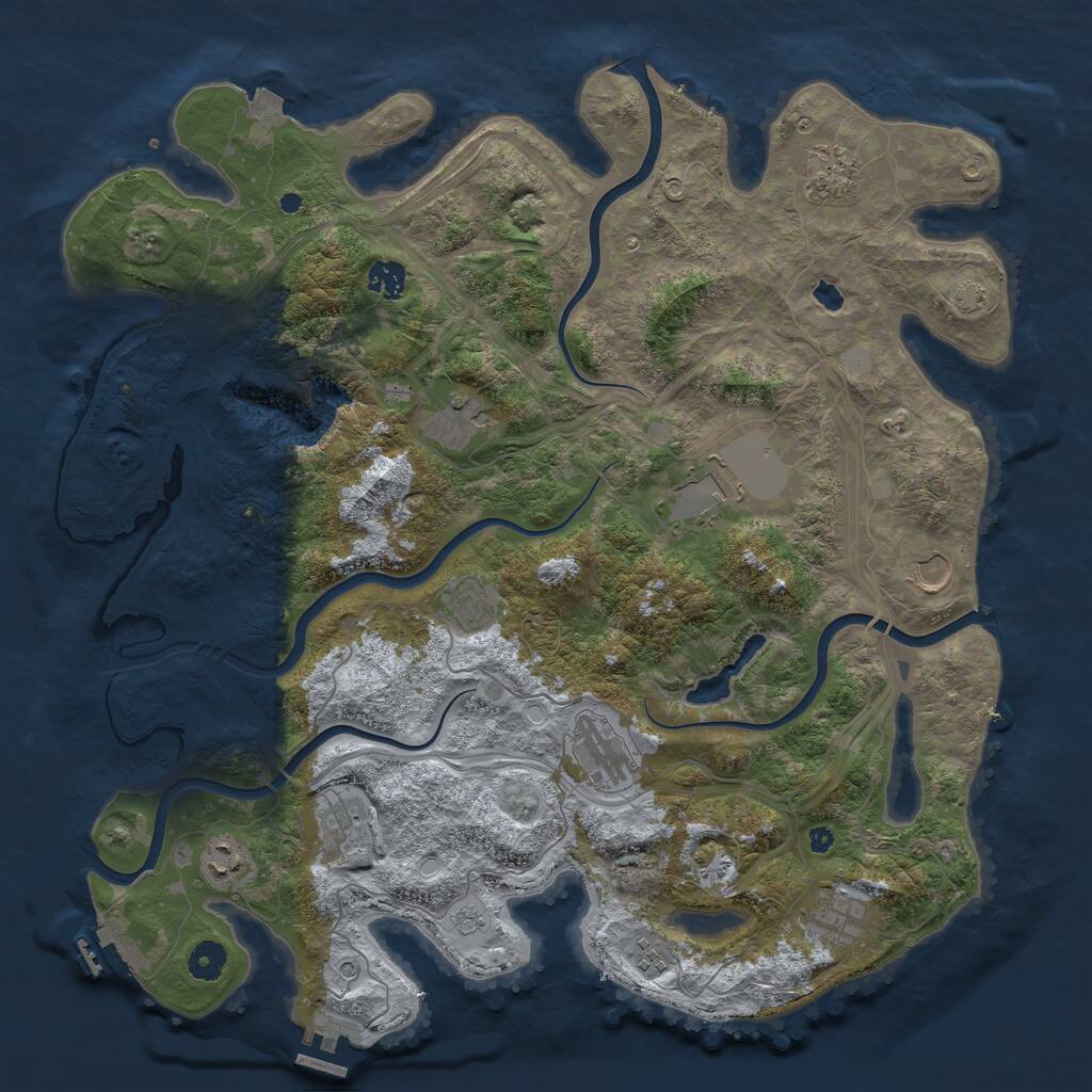 Rust Map: Procedural Map, Size: 4250, Seed: 1770442293, 17 Monuments
