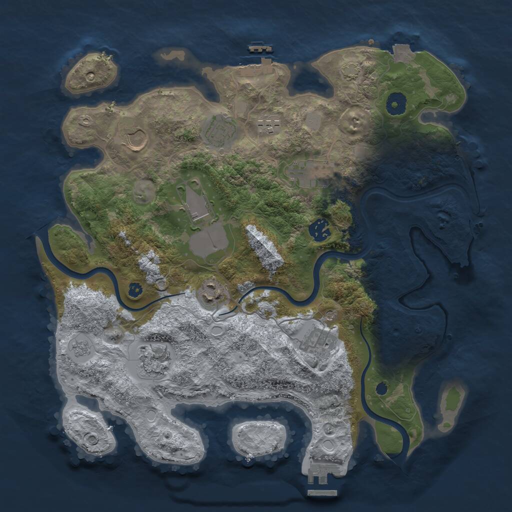 Rust Map: Procedural Map, Size: 3500, Seed: 938286462, 15 Monuments