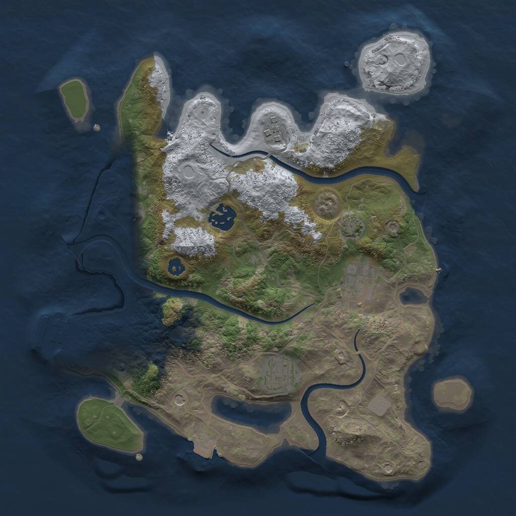 Rust Map: Procedural Map, Size: 3000, Seed: 78729, 8 Monuments