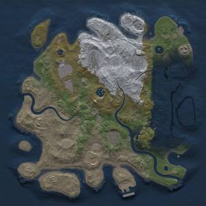 Thumbnail Rust Map: Procedural Map, Size: 3600, Seed: 1258586915, 13 Monuments