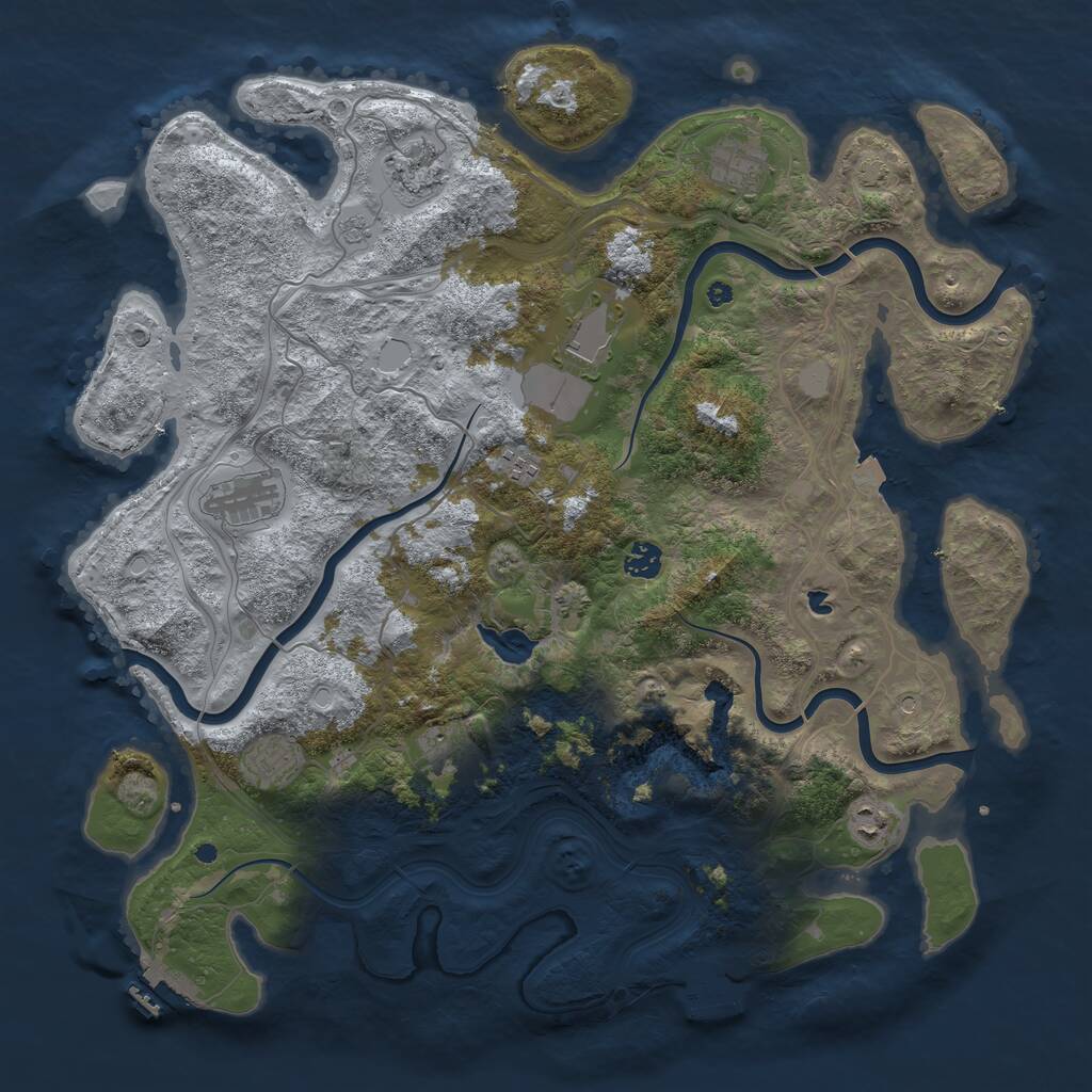 Rust Map: Procedural Map, Size: 4350, Seed: 3567145, 15 Monuments