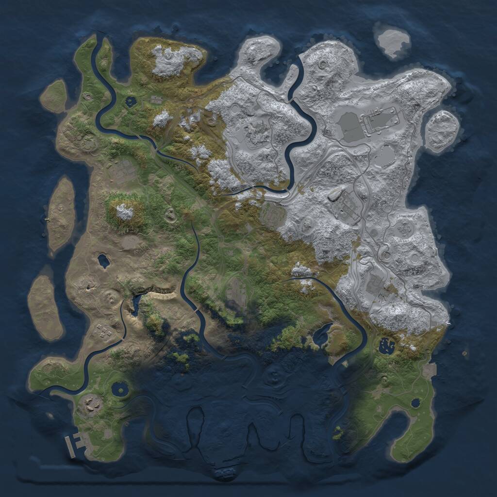 Rust Map: Procedural Map, Size: 4500, Seed: 219941710, 16 Monuments