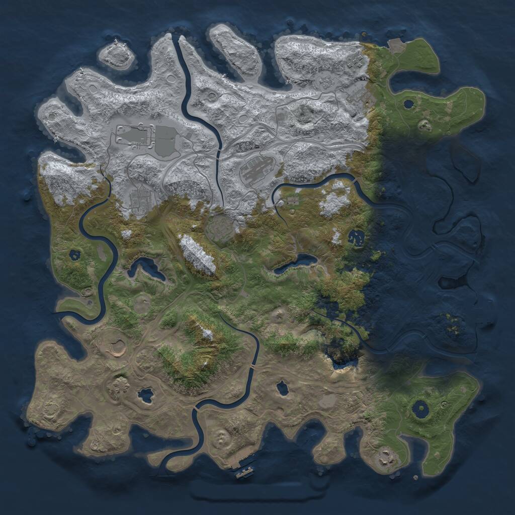 Rust Map: Procedural Map, Size: 4500, Seed: 927025648, 15 Monuments