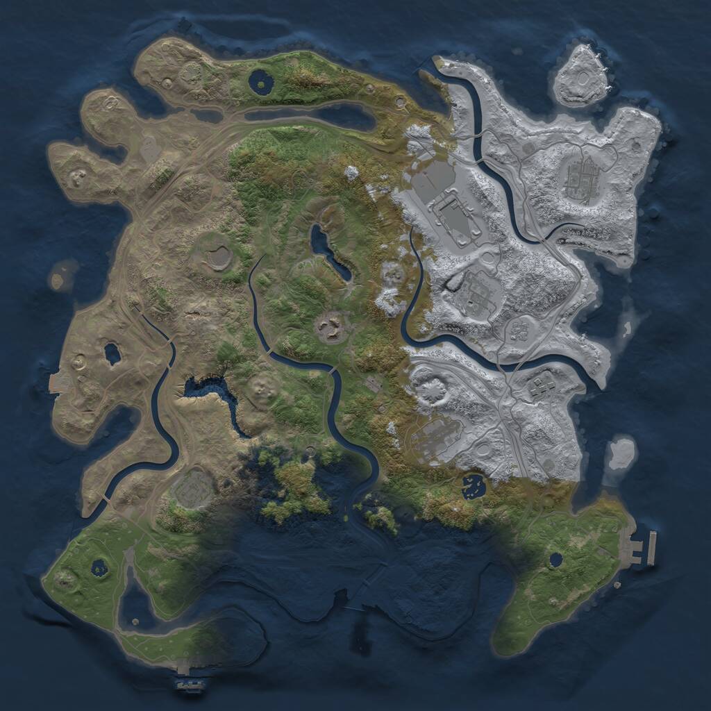 Rust Map: Procedural Map, Size: 4250, Seed: 739894374, 15 Monuments