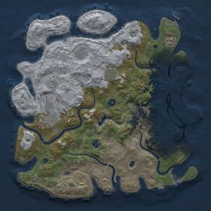 Thumbnail Rust Map: Procedural Map, Size: 4096, Seed: 1370134367, 16 Monuments