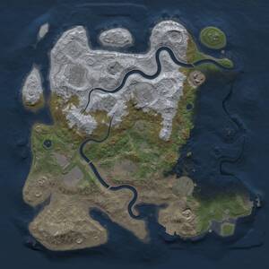 Thumbnail Rust Map: Procedural Map, Size: 3500, Seed: 1919753786, 12 Monuments