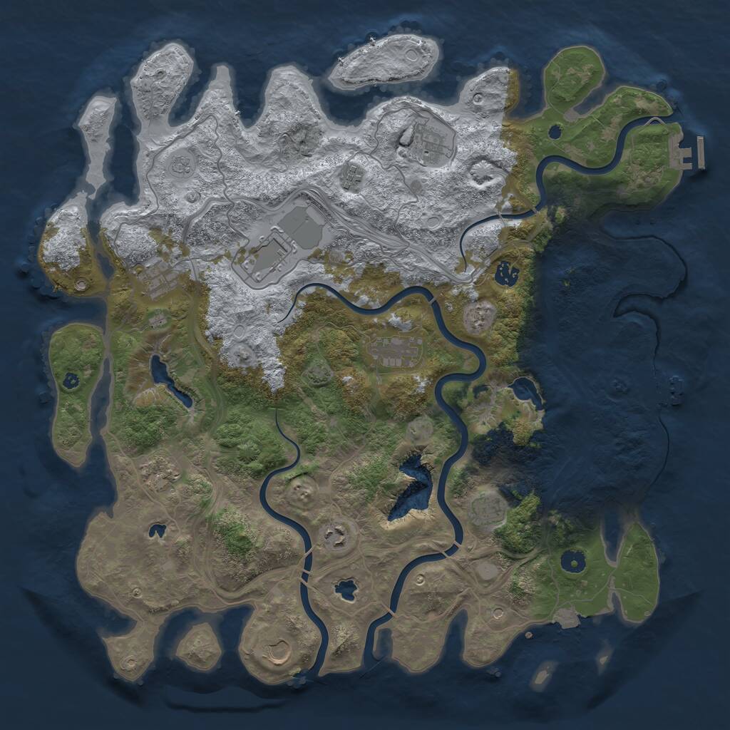 Rust Map: Procedural Map, Size: 4500, Seed: 2006343748, 16 Monuments