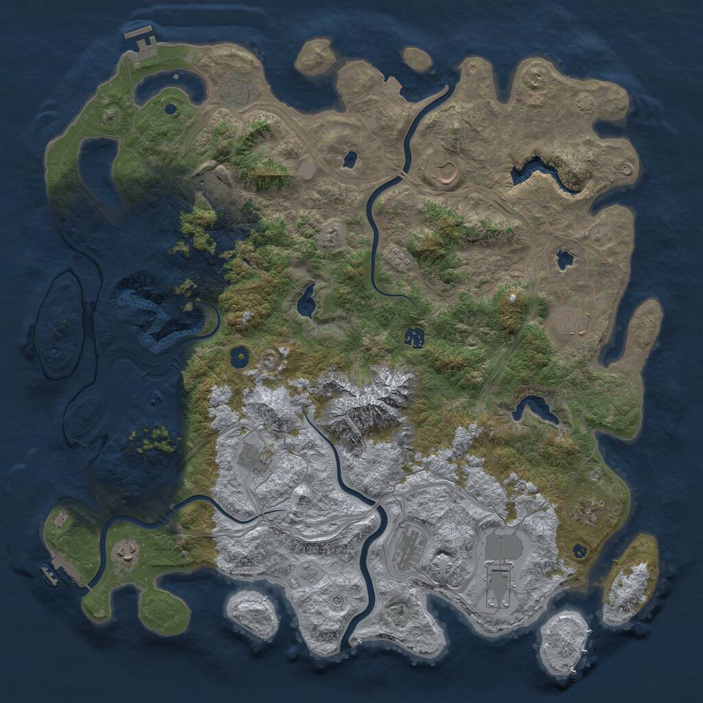 Rust Map: Procedural Map, Size: 5000, Seed: 256810617, 17 Monuments