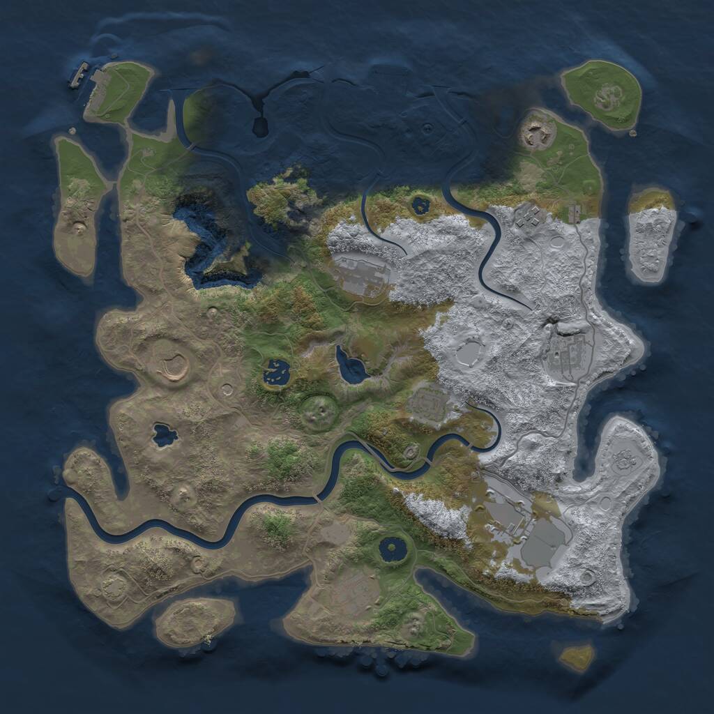 Rust Map: Procedural Map, Size: 4000, Seed: 414711474, 15 Monuments