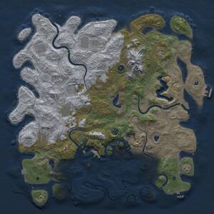 Thumbnail Rust Map: Procedural Map, Size: 5000, Seed: 1218607075, 17 Monuments