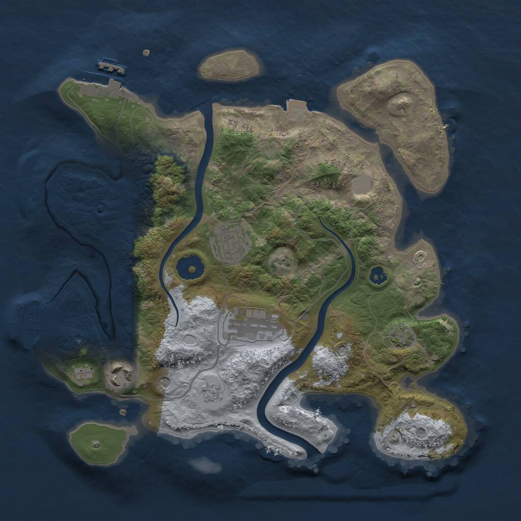 Rust Map: Procedural Map, Size: 3000, Seed: 1819282095, 9 Monuments