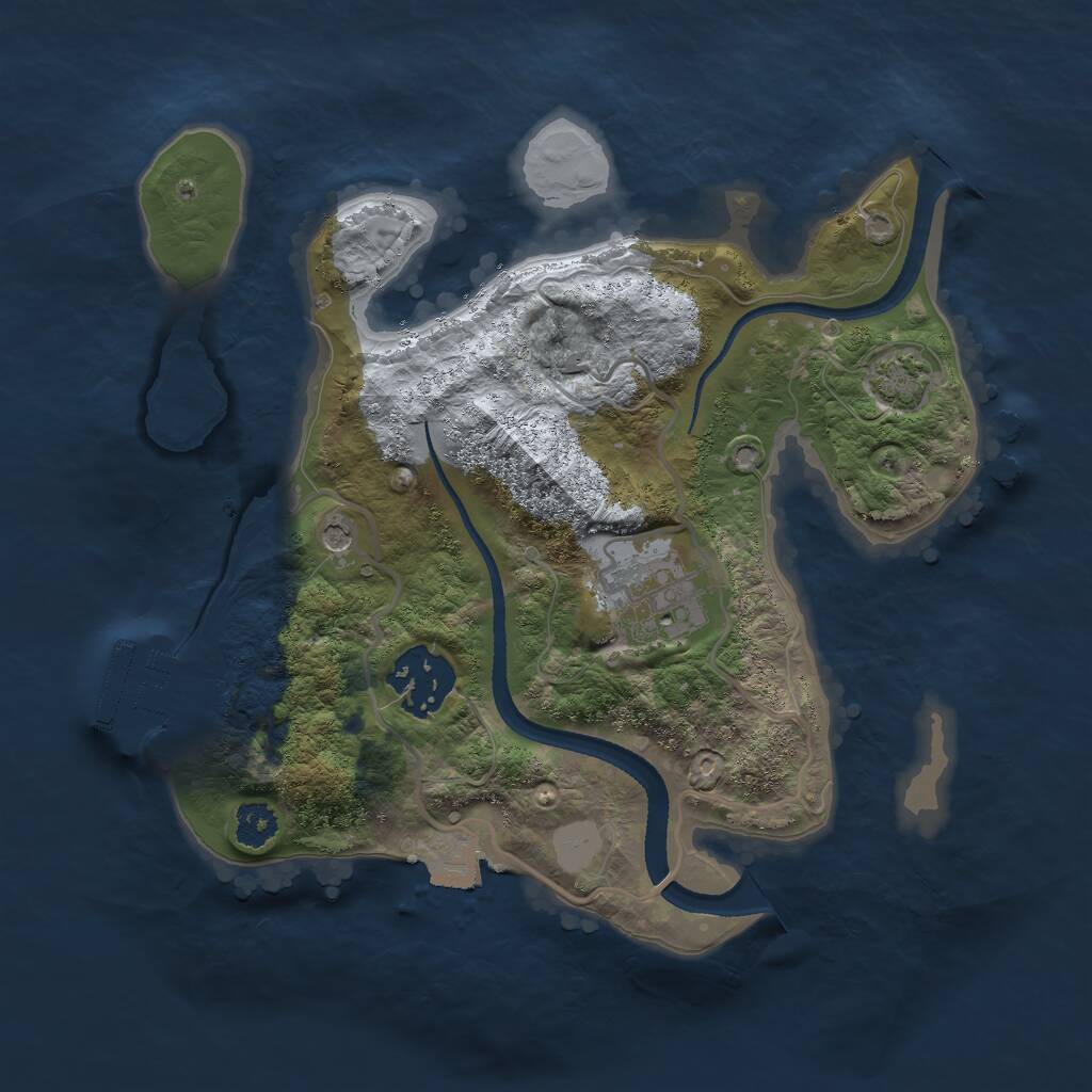 Rust Map: Procedural Map, Size: 2500, Seed: 1826433272, 6 Monuments