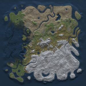 Thumbnail Rust Map: Procedural Map, Size: 5000, Seed: 251463405, 17 Monuments