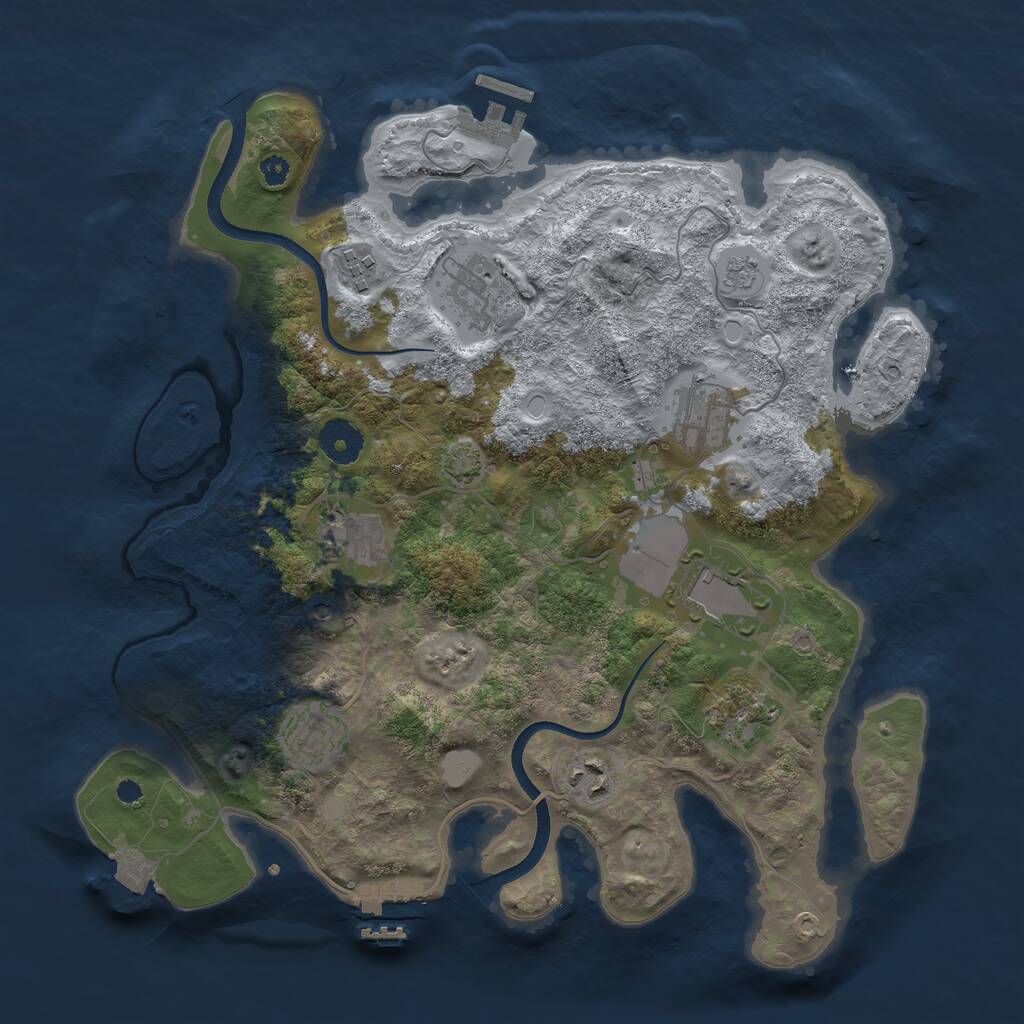 Rust Map: Procedural Map, Size: 3500, Seed: 111929484, 14 Monuments