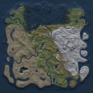 Thumbnail Rust Map: Procedural Map, Size: 5000, Seed: 484074405, 16 Monuments