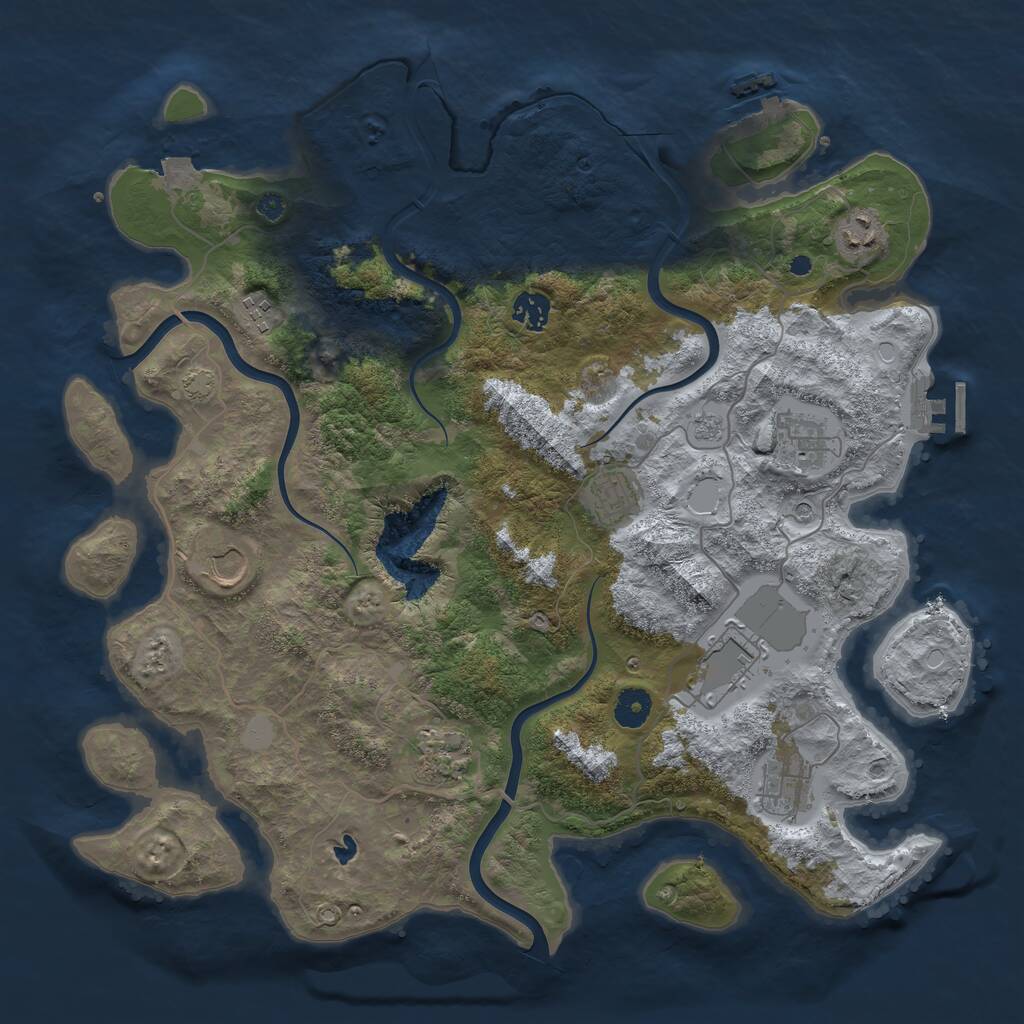 Rust Map: Procedural Map, Size: 4000, Seed: 1153679454, 15 Monuments