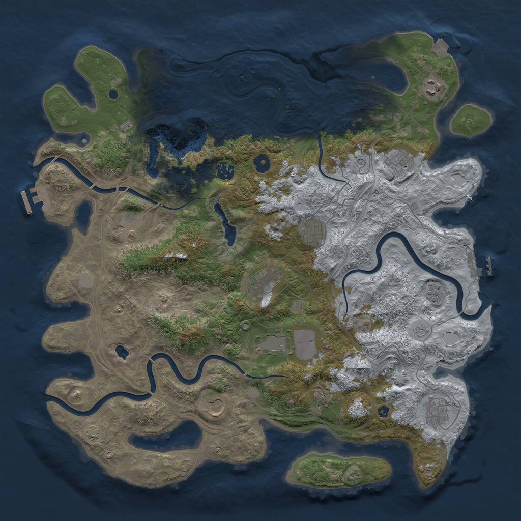 Rust Map: Procedural Map, Size: 4450, Seed: 7746, 17 Monuments