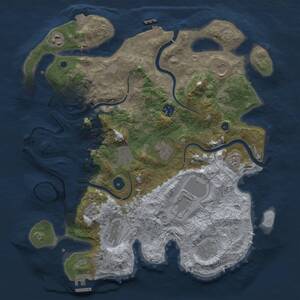 Thumbnail Rust Map: Procedural Map, Size: 3800, Seed: 1154387867, 15 Monuments