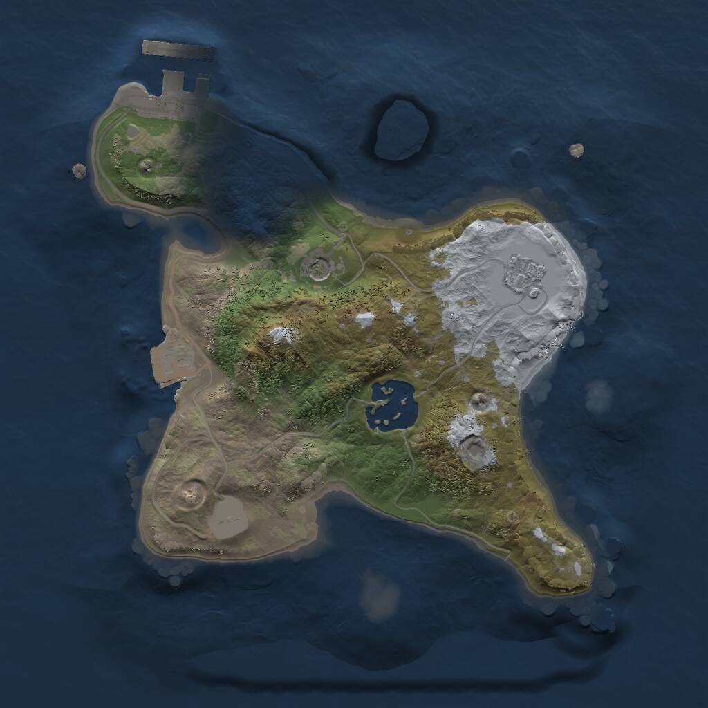 Rust Map: Procedural Map, Size: 2000, Seed: 77779, 5 Monuments