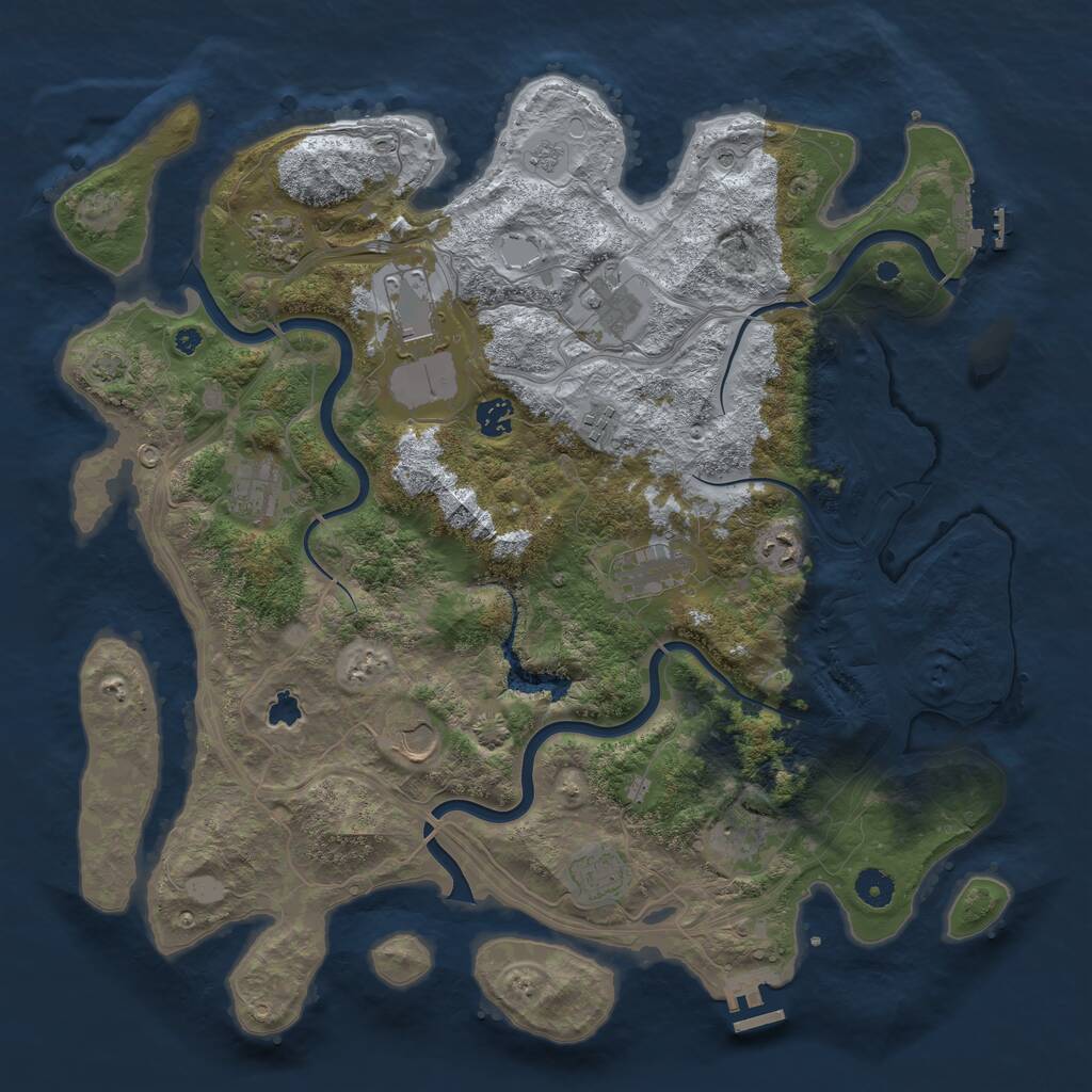 Rust Map: Procedural Map, Size: 4250, Seed: 1842777821, 17 Monuments