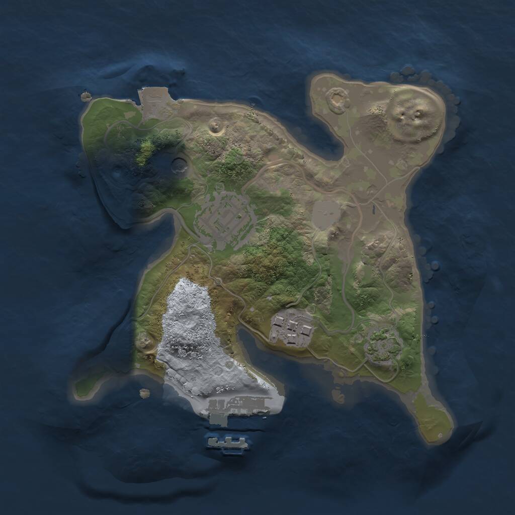 Rust Map: Procedural Map, Size: 2000, Seed: 1590789807, 6 Monuments