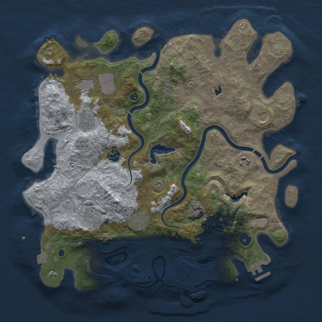 Rust Map: Procedural Map, Size: 4000, Seed: 1719021620, 15 Monuments
