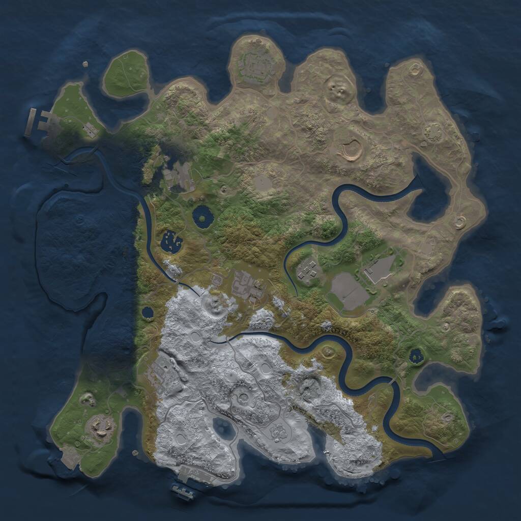 Rust Map: Procedural Map, Size: 3600, Seed: 19548838, 15 Monuments