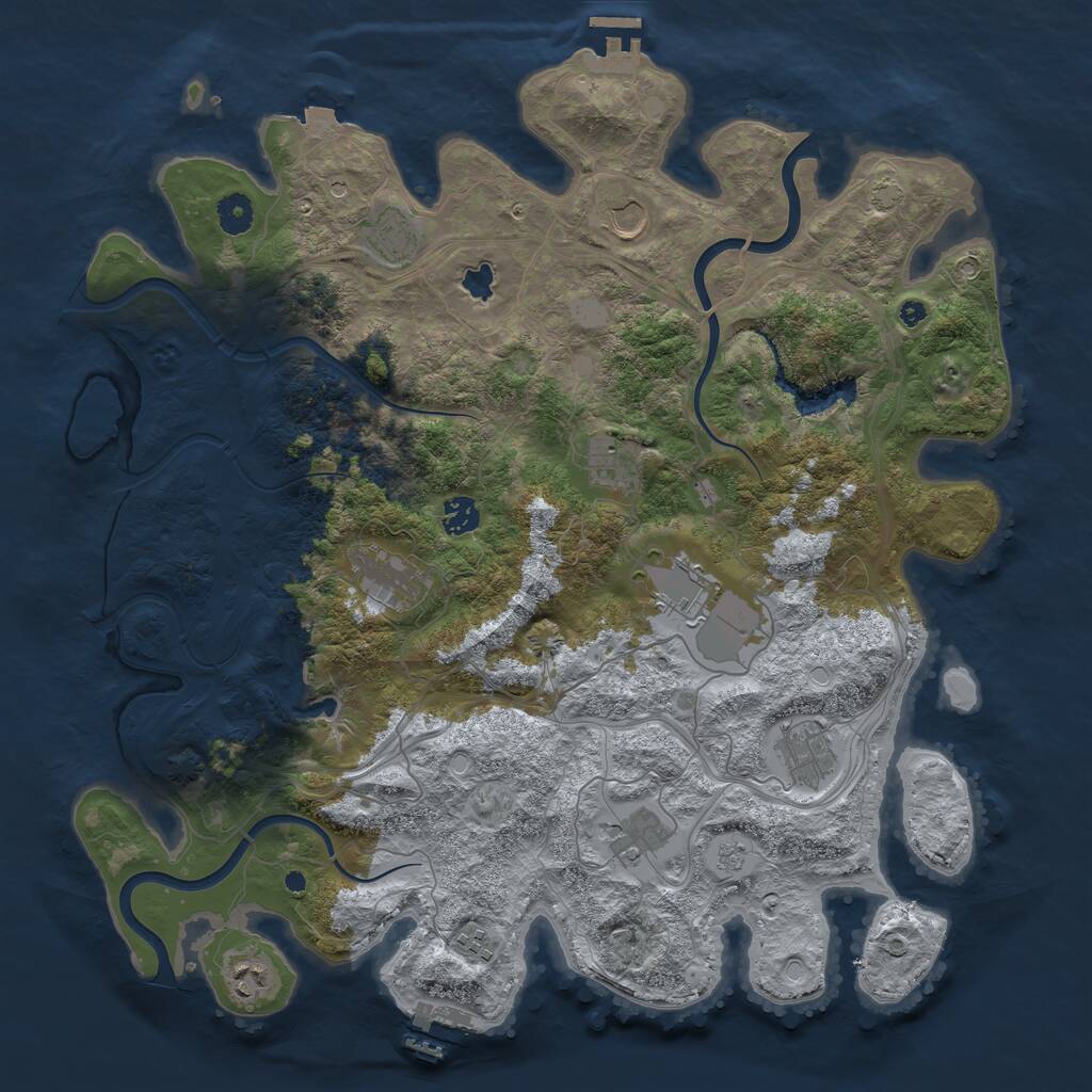 Rust Map: Procedural Map, Size: 4250, Seed: 803139893, 16 Monuments