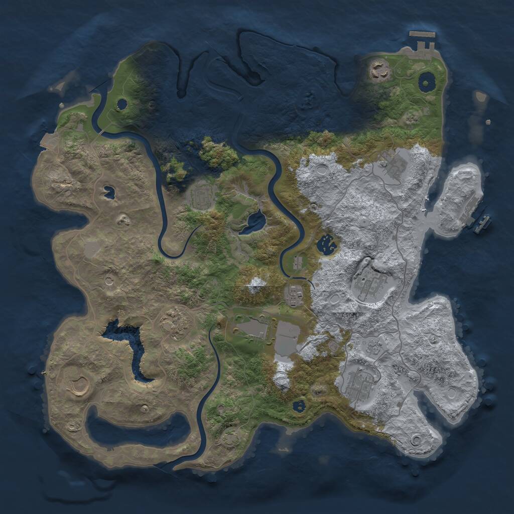 Rust Map: Procedural Map, Size: 4000, Seed: 1131409522, 16 Monuments