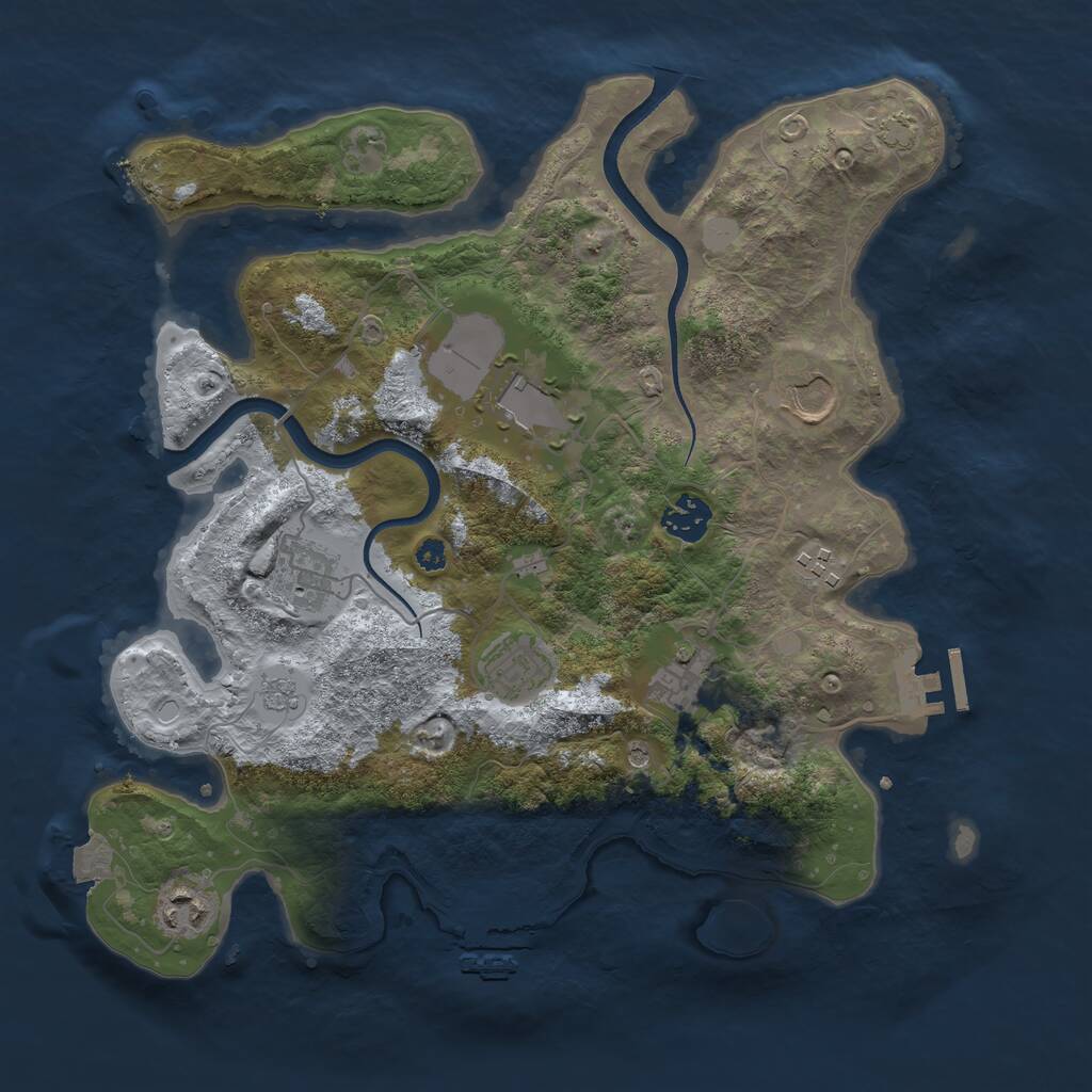 Rust Map: Procedural Map, Size: 3500, Seed: 9090588, 14 Monuments