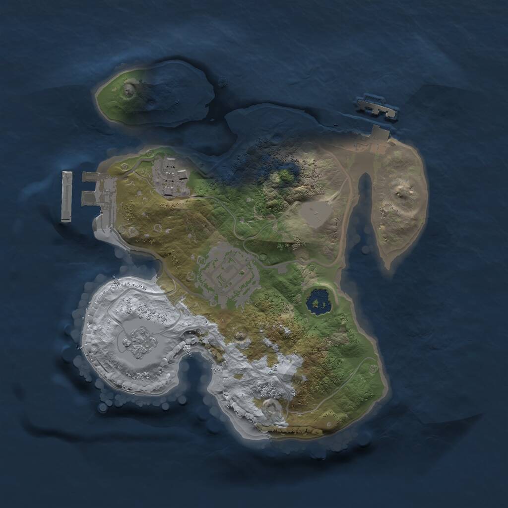 Rust Map: Procedural Map, Size: 2000, Seed: 353181111, 6 Monuments