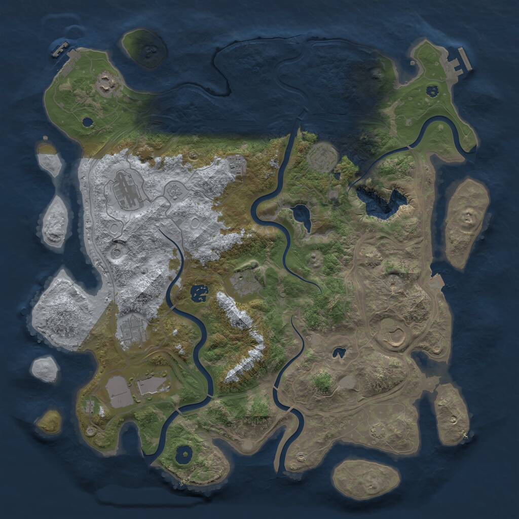 Rust Map: Procedural Map, Size: 4250, Seed: 776864781, 15 Monuments