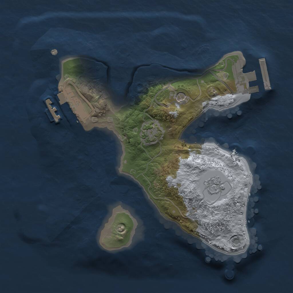 Rust Map: Procedural Map, Size: 1850, Seed: 25971234, 6 Monuments