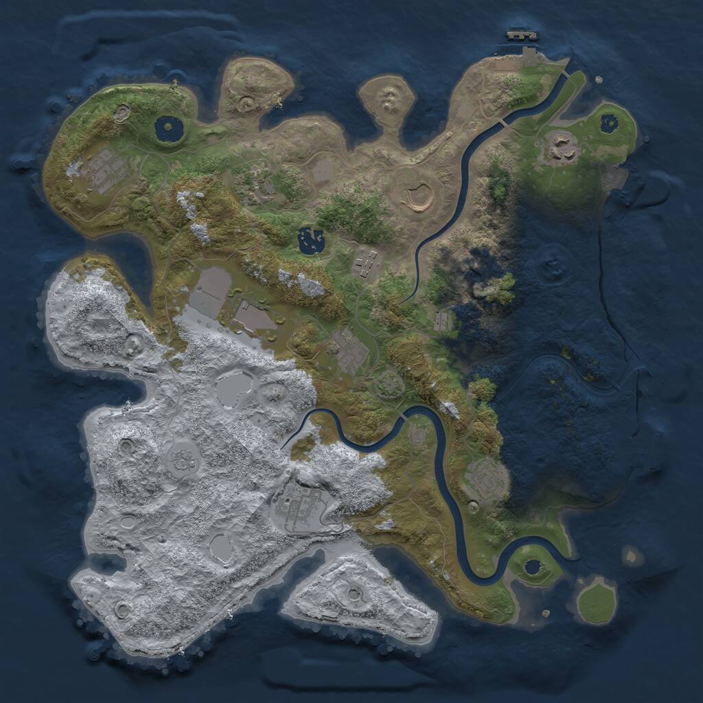 Rust Map: Procedural Map, Size: 3750, Seed: 486759097, 16 Monuments