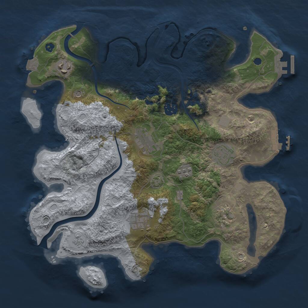 Rust Map: Procedural Map, Size: 3350, Seed: 4324, 13 Monuments