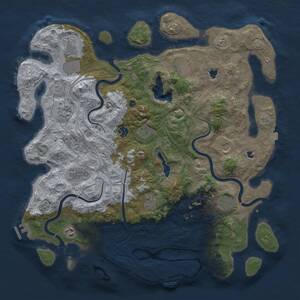 Thumbnail Rust Map: Procedural Map, Size: 4500, Seed: 316452, 17 Monuments