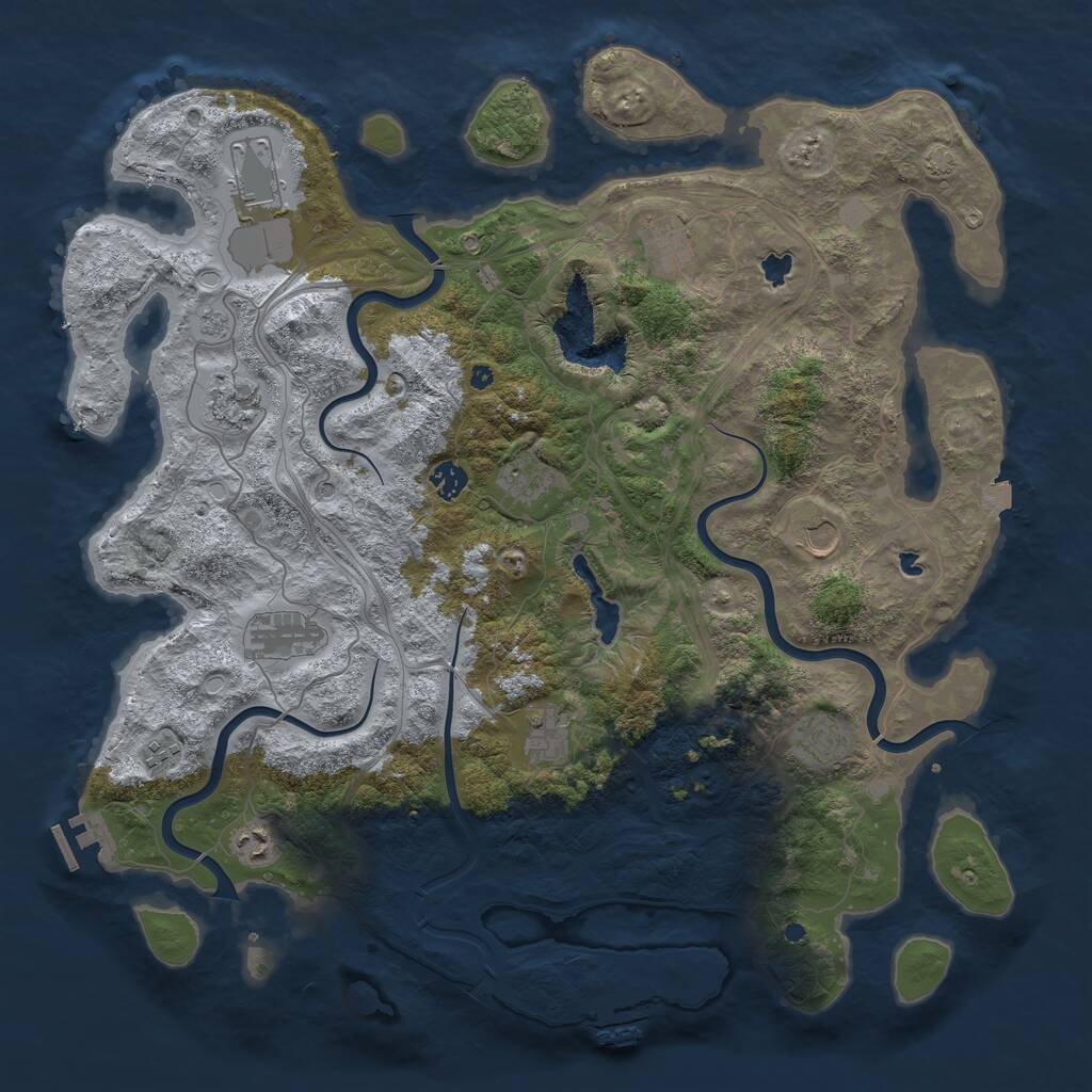 Rust Map: Procedural Map, Size: 4500, Seed: 316452, 17 Monuments
