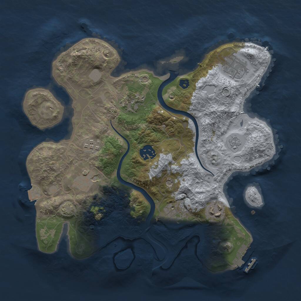 Rust Map: Procedural Map, Size: 3000, Seed: 1014173528, 12 Monuments