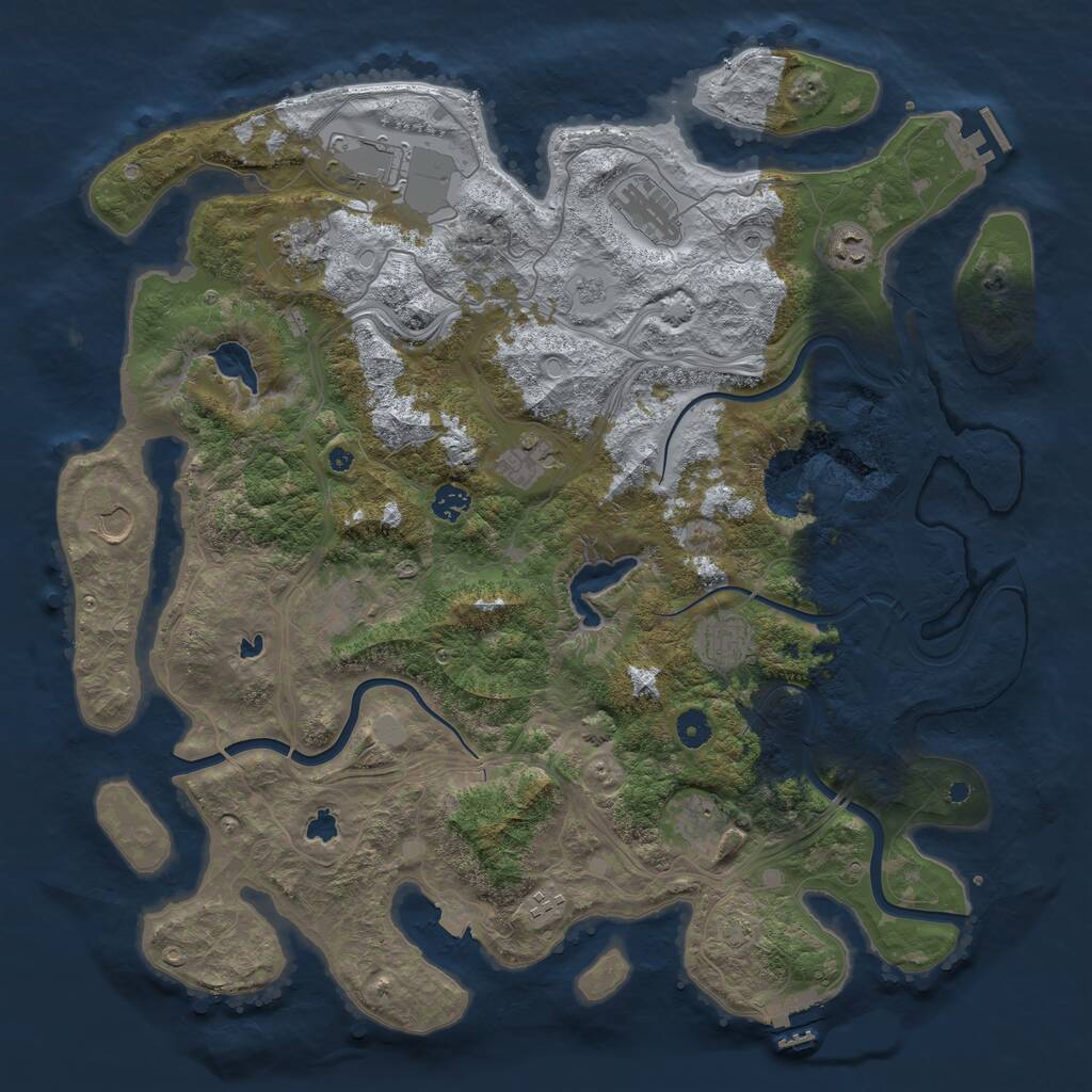 Rust Map: Procedural Map, Size: 4500, Seed: 2075028735, 17 Monuments