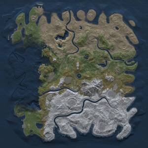 Thumbnail Rust Map: Procedural Map, Size: 5000, Seed: 26354, 17 Monuments
