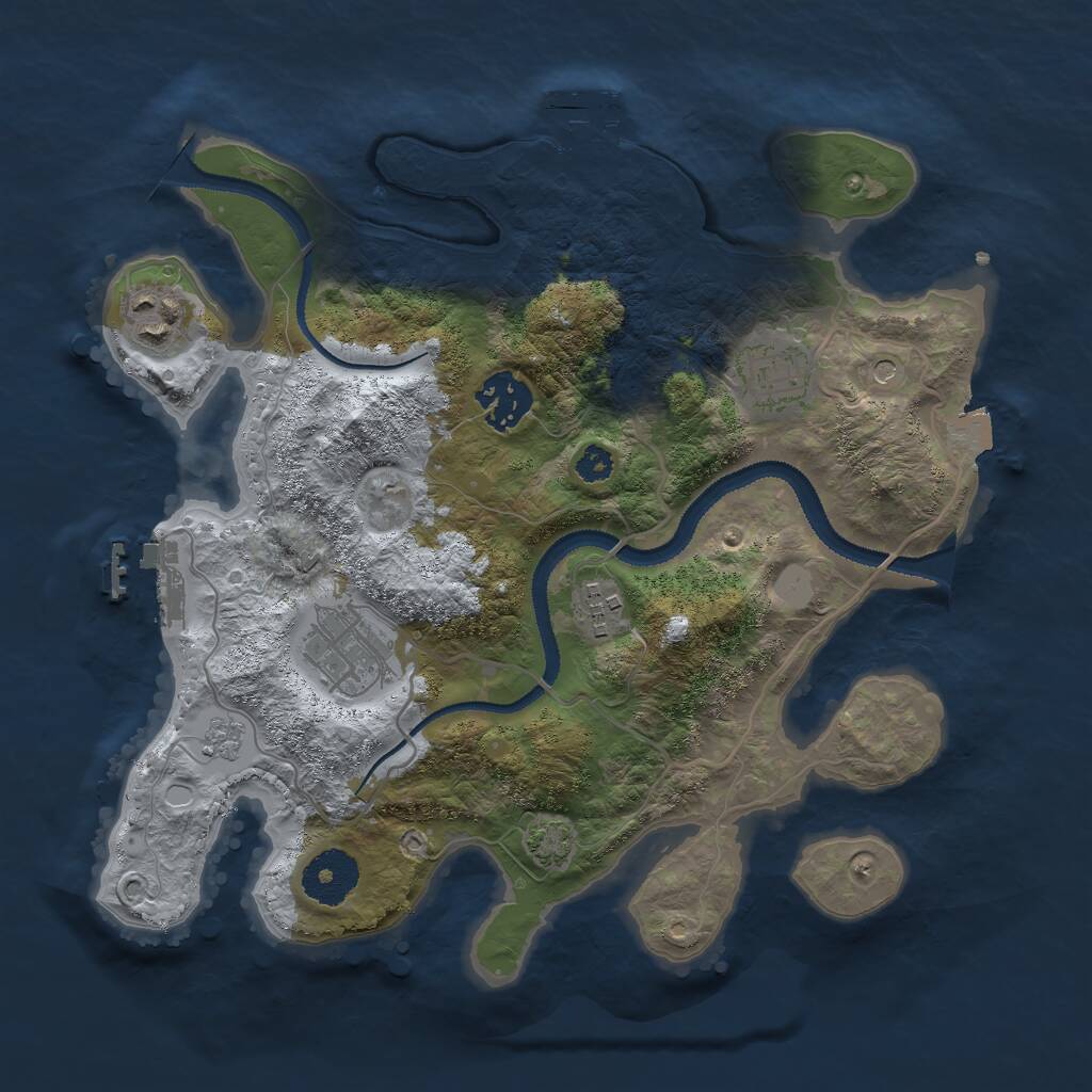 Rust Map: Procedural Map, Size: 3000, Seed: 1337502474, 11 Monuments