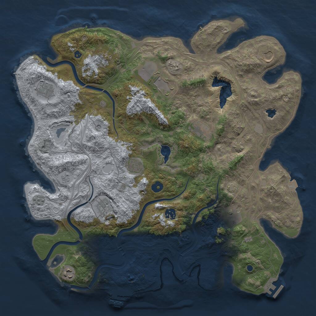 Rust Map: Procedural Map, Size: 4250, Seed: 396536129, 17 Monuments