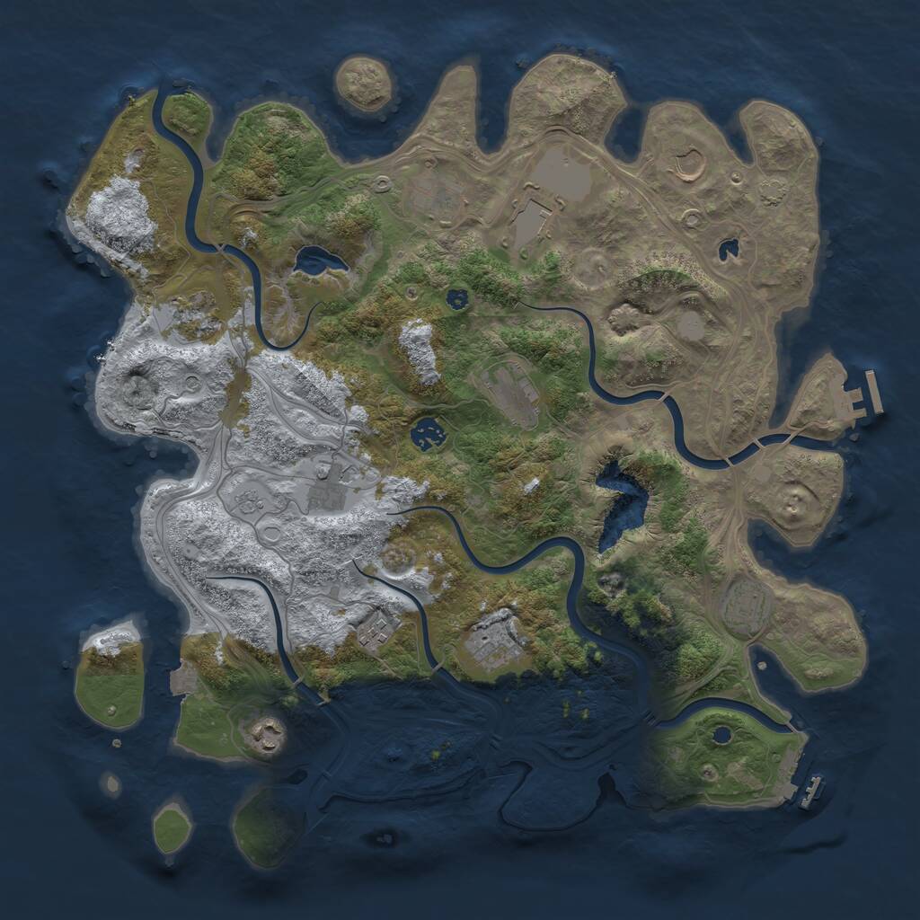 Rust Map: Procedural Map, Size: 4250, Seed: 1378003977, 17 Monuments