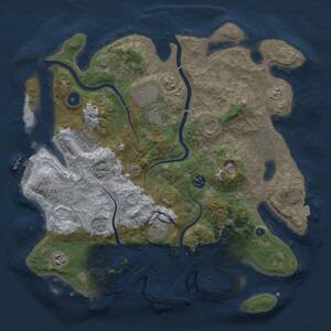 Thumbnail Rust Map: Procedural Map, Size: 3750, Seed: 1753185592, 14 Monuments