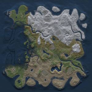 Thumbnail Rust Map: Procedural Map, Size: 4500, Seed: 1207718765, 17 Monuments