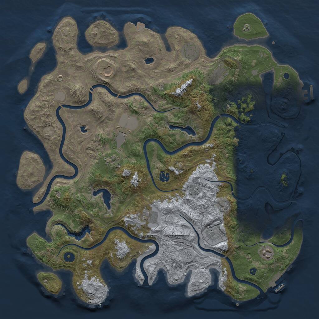Rust Map: Procedural Map, Size: 4500, Seed: 824880151, 16 Monuments