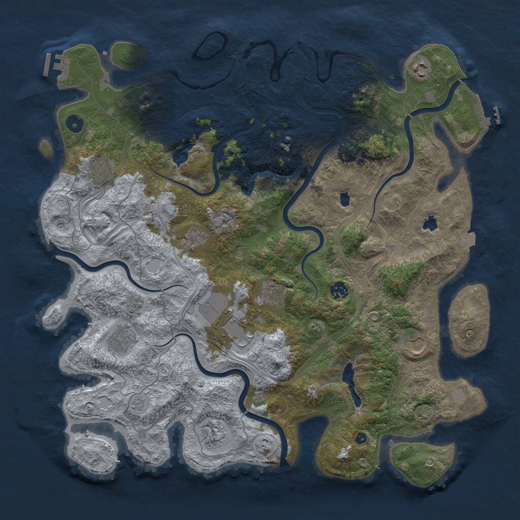 Rust Map: Procedural Map, Size: 4500, Seed: 294737299, 16 Monuments